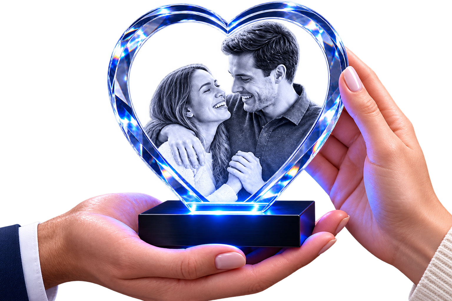 Personalized heart crystal gift